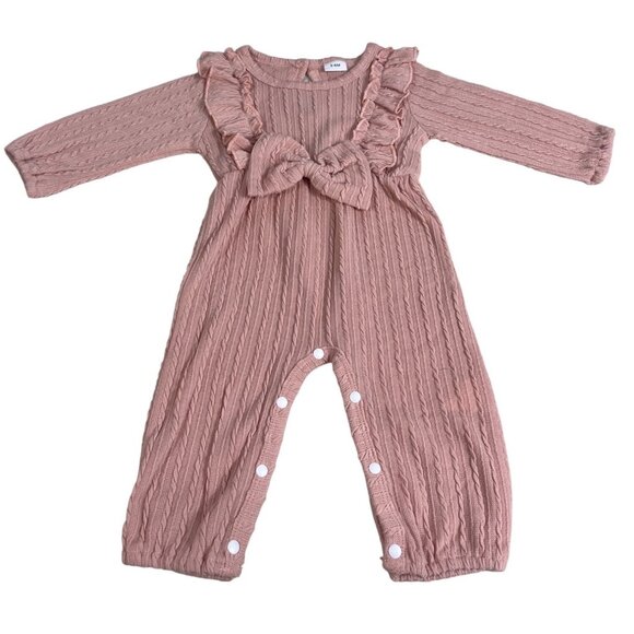 Toddler Girl's Pink Jumpsuit Sz 3-6M - Picture 1 of 7